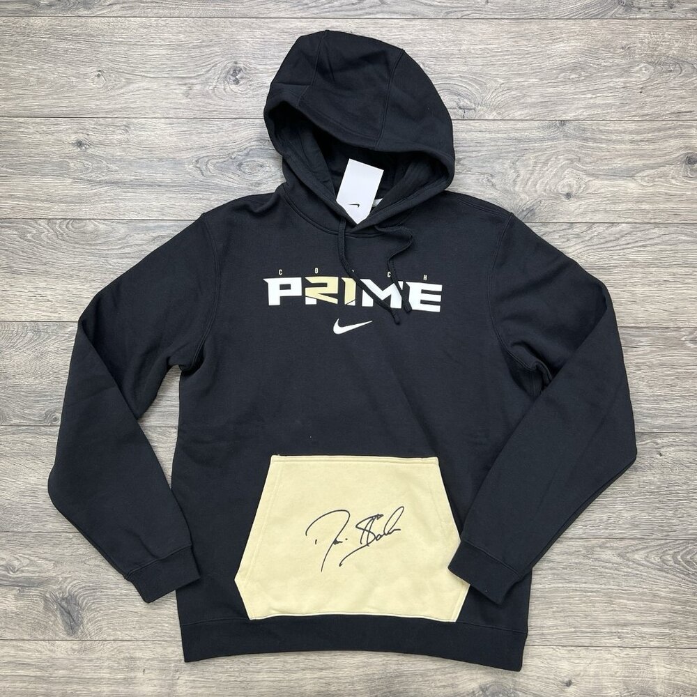 Nike Pullover Hoodie Deion Sanders Prime Sz Small Mens Black 2.0 Club Fleece